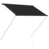 vidaXL Markise, Klemmmarkise Einziehbar, Sonnenschutz für Fenster Terrasse Balkon, Balkonmarkise Fallarmmarkise Fenstermarkise, 150×150cm Anthrazit