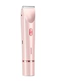 Elektrischer Intimrasierer Frauen, 2-in-1 Dual Head Damenrasierer, IPX7 Wasserdicht Nass/Trocken Rasierer, Kabelloser Shaver Rasierer mit USB Ladung für Bikini, Beine, Achseln, Rosa