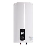 KIOPOWQ Elektrischer Warmwasserspeicher Vertikaler 2000W 220V Elektro Warmwasserbereiter mit Handbrause Weiß Tank-Wassererhitzer Wandmontierter Wasserboiler für Badezimmer (50 Liter)