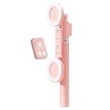 Selfie-Stick-Stativ mit Licht, Handy-Stativhalterung mit kabelloser Fernbedienung, ausziehbar für Selfies und Live-Streaming, abnehmbare Fernbedienung für Videokonferenzen, Make-up, perfekt für
