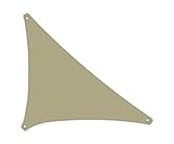 Tom'Shop Sonnensegel [Sand, Dreieck 1.2x1.2x1.7m] wasserabweisend Sonnenschutz Wetterschutz Outdoor Wetterbeständig für Patio Balkon Garten Terrasse Camping