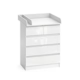 Vicco Wickelkommode Emma, Weiß, 80 x 110.2 cm mit 5 Schubladen