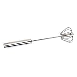 Rotierender Rührer aus Edelstahl, Eierschlägel, Handschneebesen, Mixer zum Schlagen und Rühren
