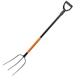 pokm toolsmarket – 3-Zinken Garten- und Grabegabel mit Metallstiel & Gummigriff – 3 Zinken, 4 Zinken oder Grabegabel – Für Erde, Wurzeln & Harte Böden – Made in EU