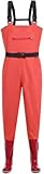 Hip Wathosen Damen PVC-wathosen Mit Stiefeln, Leichte wasserdichte Brustwathosen Zum Angeln Und Jagen, rutschfest Und Atmungsaktiv, Orange, 6