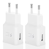 2er Pack USB Ladegerät Stecker, Adaptives Schnell Ladegerät Ladestecker für Samsung S21/S20/S10/S6/S7/S8/S9/Edge/Plus/Active, A14/Note 8/9, Google Pixel 2/3/XL und andere Smartphones/Geräte