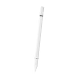 INF Stylus Stift mit Schreibfunktion, 2 in 1 Eingabestift, Kapazitive Disc-Spitze, kompatibel mit allen Touchscreens (Weiß)