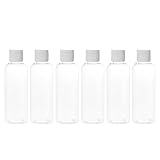 6 Stück 100 ml Reiseflaschen, leer, nachfüllbare Quetschflasche mit Klappverschluss, transparente Kunststoff-Flaschen für Make-up, Duschgel，Toilettenartikel，Flaschen für Reisen, Shampoo, Lotion