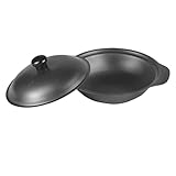 Eisenkasserolle Mini Küche Gusseisen Wok Flach Antihaft Küche 20 cm Schwarz