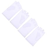 FRCOLOR 2 Paare Fitnessstudio Radfahren Fingerlose Netzhandschuhe Halbfinger fahrradhandschuhe fitnesshandschuhe cadfi Anti-UV-Handschuhe Sommerhandschuhe verwenden Elasthan Weiß
