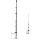 Albrecht 6348 Antenne CB GPA 27, 550cm Leistung 1000W für Gebäude Weiß