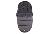 Jollein Fußsack Grey - Für Buggy und Kinderwagen - Für 3-Punkt- und 5-Punkt-Gurt - Mit Teddy Gefütterter Fußsack Kinderwagen - Wasserabweisend - Grau