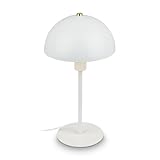 BRILONER - Nachttischlampe mit Kabelschalter, E14 Fassung, Tischlampe, Lampe, Schreibtischlampe, Tischleuchte, Bürolampe, Leselampe Bett, Leselicht, 18 x 35 cm (DxH), Weiß