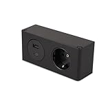 kalb | Powerbox, 230V Steckdose und USB-A/-C Anschluss, 1m Kabel mit EU Stecker, schwarz