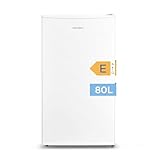 Comfee RCD80WH2(E) Kühlschrank mit Gefrierfach/ 80L Tischkühlschrank/Obst- und Gemüsefach/ 84,5cm Höhe / 47,5cm Breite / 137kWh/Jahr/Einstellbare Temperaturregelung/Verstellbare Füße/Weiß