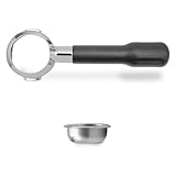 Lelit LELIT57 Bottomless Portafilter - Inklusive Edelstahlfilter - Klassischer Griff - PLA570S - Silber/Schwarz