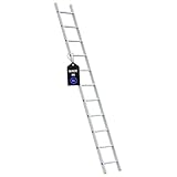 PROREGAL Sprossen-Anlegeleiter Atlas | ohne Traverse | 11 Sprossen | Arbeitshöhe 3,98m | Traglast 150kg | Alu Leiter Haushaltsleiter Arbeitsleiter Steigleiter