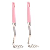 JECOMPRIS 2 Stück Kartoffelstampfer Gemüsestampfer Kartoffeln Masher Manuelle Kartoffelpresse Hackfleischzertrümmerer Stampfer Für Kartoffeln Kartoffelpüree Lebensmittelstampfer Pp Rosa