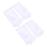 LIGIGWASH 2 Paare Fingerlose Fahrradhandschuhe für Halbfinger Sport Hälfte fitnesshandschuhe Fitness Gloves Outdoor-Handschuhe Handschuhe für den Außenbereich Eisseide Weiß