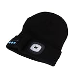 Changor Bluetooth Music Hat, Bequeme Bluetooth-Mütze, die warm hält, aus Wolle für den Außenbereich(Schwarz)