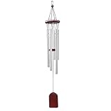 Windspiele für Draußen, 65cm Aluminiumlegierung Windspiele 6 Rohre Wind Chimes Windspiel Deko für Zimmer Balkon Garten(Rotbrau)