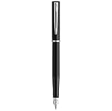 Waterman Allure Füller | Lackierung in Schwarz | Füllfederhalter mit feiner Feder | Blaue Tinte | Geschenkbox