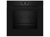 NEFF B2CCJ7AK0, N30, Einbaubackofen 60x60cm, schwarz mit CircoTherm, LED Display, ohne Knebel, mit Pyrolyse, Klapptür