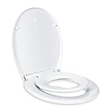 TODOT Familien-WC-Sitz, Toilettensitz mit magnetischem Kindersitz, Absenkautomatik und verstellbarem Scharnier, WC-Sitz aus Polyethylen für Erwachsene und Kinder