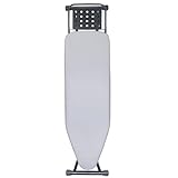 Bügelbrett,Dampfbügelbrett mit Bügeleisenablage, Metallnetz Bügeltisch mit Rutschfesten Füßen für Verstellbarer Höhe,Bügelbrett Klappbar Kein,Robuster Bügeltisch größe 133x34cm