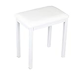 GAAHRQQQ Klavierbank, Hocker, Solo-Sitz, atmungsaktives PU-Lederkissen (Farbe: Weiß)