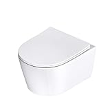 Mai & Mai Hänge-WC spülrandlos-Toilette Softclose-WC-Sitz Absenkautomatik Wand wc inkl. Beschichtung A306