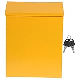 KONTONTY 1 Stück Packung Briefkasten mit Schließfach vorschlagsbox Donation Box Briefkästen im Freien mit Schloss rostfreier Briefkasten für Wandbriefkasten Gelber Briefkasten Eisen Yellow