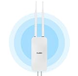 KuWFi Outdoor WLAN Access Point, Dualband 2.4GHz+5GHz Wireless Access Point, WiFi Access Point, AC1200 Long Range WiFi Extender, 200M Netzwerkabdeckung Extend WiFi Booster für Campus, Parks, Cafés, RV