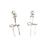 Ywmsfl Schleifen-Ohrstecker, Ohrring, Schleife, Ohrpiercing, Schmuck, trendiger Ohranhänger, Vintage, schlichtes Accessoire für Frauen und Mädchen