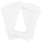 Anhow 8er Passepartout, Passepartout Karton 13x18 cm Innen für Bilder, Fotos, Kunstdrucken - Weiß/ 1,5 mm