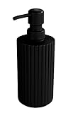 Allstar Seifenspender Minas, nachfüllbarer Spender für bis zu 280 ml Flüssigseife aus Kunststoff, Ø 7 x 18 cm, Schwarz
