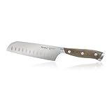 Metaltex Heritage Santokumesser, hochwertige 14 cm Klinge, scharf, rostfrei HR57, Braun