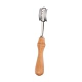 LOORGVEL Brotmesser mit Buchenholzgriff und Edelstahlklinge Teigschneider für Brotformen Praktisches Backzubehör für Profi und Hobbybäcker Sicheres und Komfortables Brotgestaltungstool