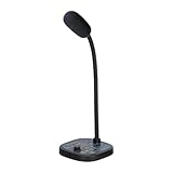 HIOPOIUYT Plug-and-Play-Spracheinsteller, 16 Echtzeit-Effekte, kompaktes Design, Desktop-Mikrofon für PC, mobile Spielekonsolen, USB-Sprachwechsler