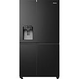 Hisense RS818N4IFE Wifi Connected Non-Plumbed Total No Frost American Kühlschrank Gefrierschrank – Schwarzer Edelstahl – E-Bewertung
