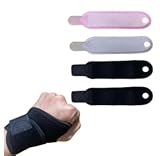 Notoke Handgelenkbandage für Kinder 4 Stück - Verstellbare Handgelenkstütze in 3 Farben (Schwarz, Pink, Grau) für Kinderfitness, Sport & tägliche Aktivitäten