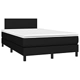 vidaXL Boxspringbett mit Matratze Polsterbett Doppelbett Bett Hotelbett Schlafzimmerbett Bettrahmen Bettgestell Lattenrost Schwarz 120x200cm Stoff