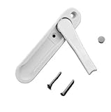 Fenstergriff Versteckter Fenstergriff aus weißer/schwarzer Zinklegierung, Windows-Hardware-Zubehör, Bildschirmgriff mit Edelstahlschrauben(White)