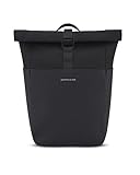 Kapten & Son Rucksack Lund Basic All Black oder Sandstone | Unisex | Funktionaler 14-16L Rolltop Backpack mit Reißverschluss | Für Uni, Schule, Büro | Vegan & Wasserabweisend | 14' Laptopfach