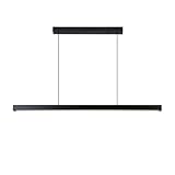 HJYBFA Moderne minimalistische LED-Deckenleuchte, linear, hängend über der Kücheninsel, Hängeleuchte aus Aluminium, schwarz, für Esszimmer, Billtisch