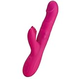 Realistische Vibratoren für sie Klitoris und G-Punkt mit 3 Teleskopfunktion 10 Vibrationsmodi, Rotierende modi Realistischer Sex Toy Dildo Sexspielzeug für Frauen Paar Stimulator, Rose Rot