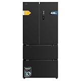 Cecotec Französischer Tür-Kühlschrank Bolero CoolMarket FD 436 Dark E. Inverter Plus Kompressor, Französischer 4-Tür-Kühlschrank Dark 183x84cm, 510L, No Frost, Energieklasse E, Metal Cooling