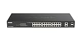 D-Link DGS-1100-24V2/E Gigabit Smart Switch (24 Ports, 10/100/1000 Mbit/s, einfache Plug & Play-Installation, lüfterlos) - Nur EU-Netzkabel, Schwarz