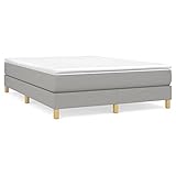 INLIFE Boxspringbett Hellgrau 140x200 cm Stoff,Grau,23KG