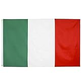 Italien Flagge 90x150 mit 2 mit Metallösen hohe Qualität Italienische Flagge Fahne Gross 90x150 für Balkon Veranstaltungen Extern Auto – Italy Flag – Bandiera Italia groß